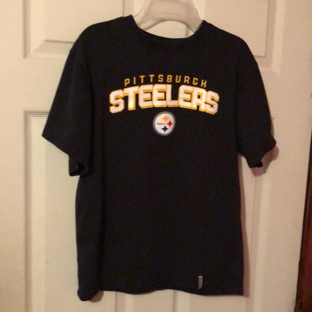 Pittsburgh Steelers Black T-Shirt Boys Large L 14/16